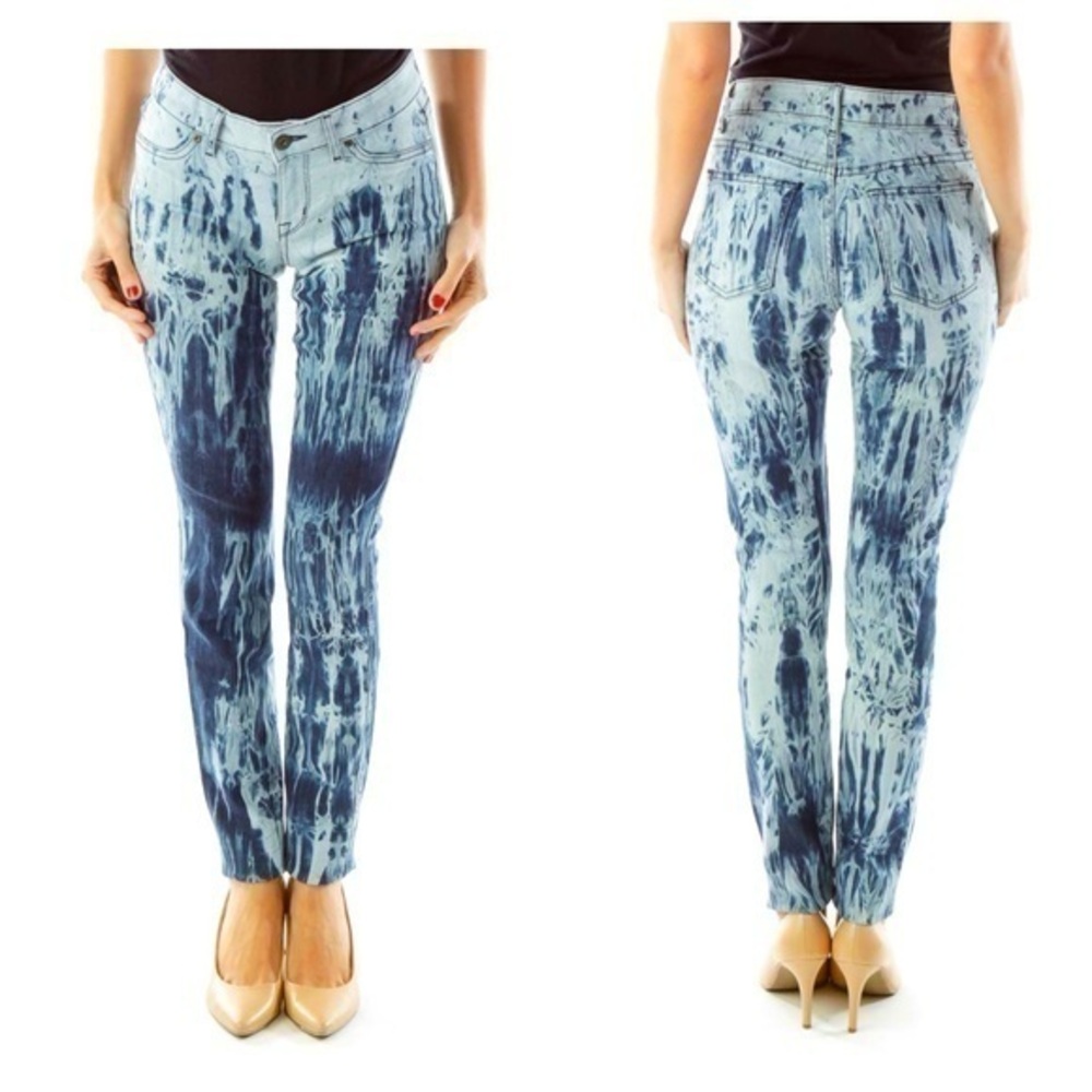 RICH & SKINNY gorgeous women’s tie dye stretch skinny jeans. W26 L30 w/ 8” rise